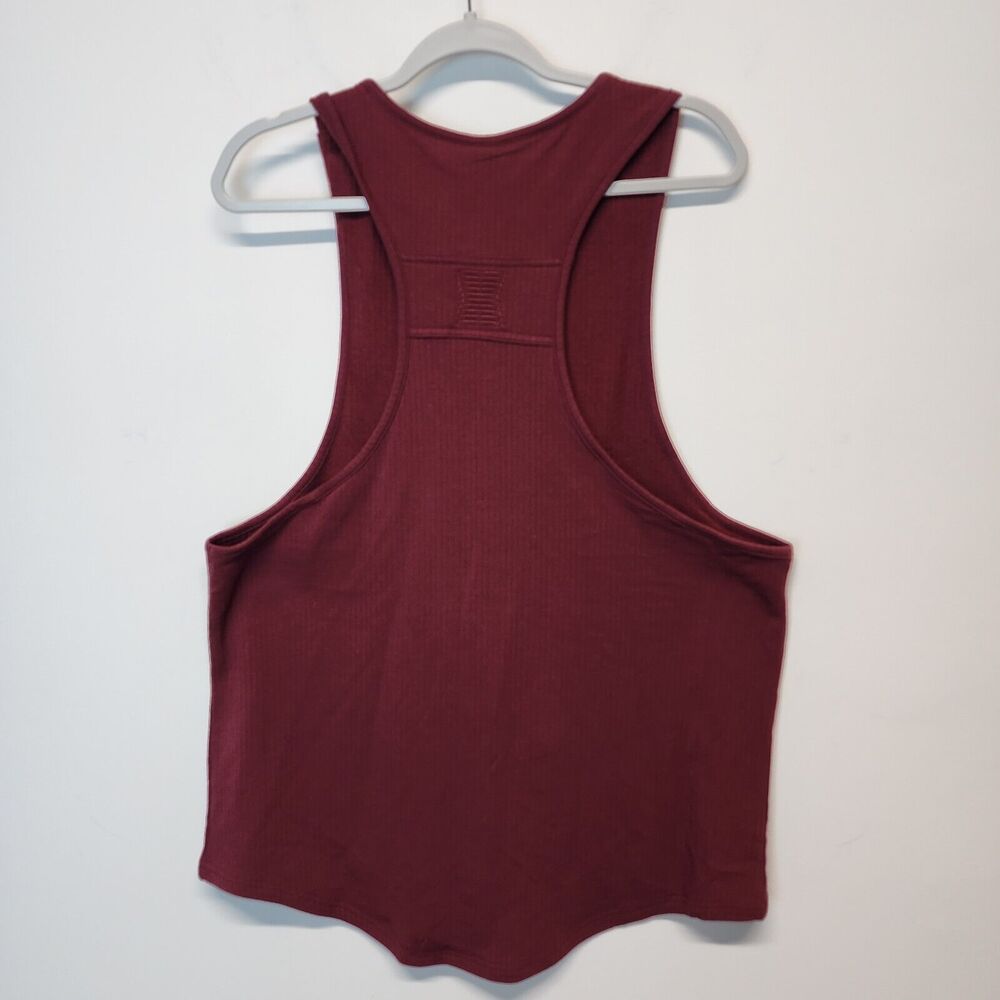Savage Fenty Mens Rib Sleep Muscle Tank Top Size XL Burgundy Racerback Comfy - Picture 4 of 11